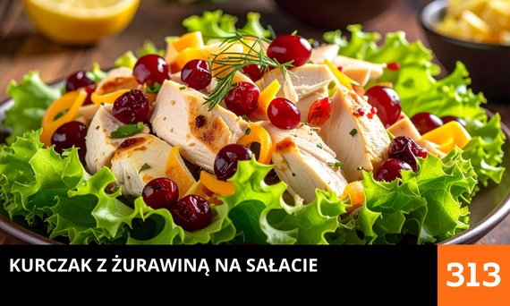 Kurczak z żurawiną na sałacie